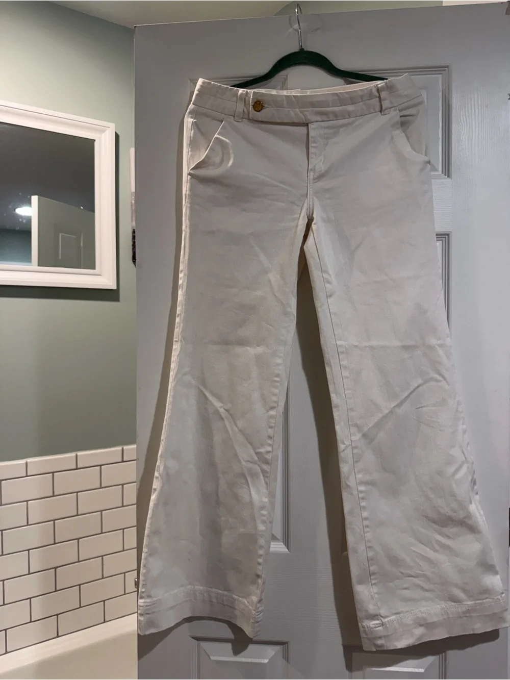 Tory Burch Off-White Wide-Leg Flare Jeans